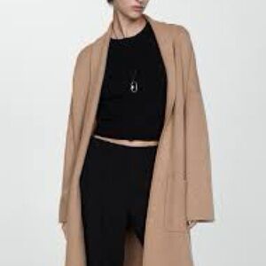 Mango oversized Knit Coat with pockets